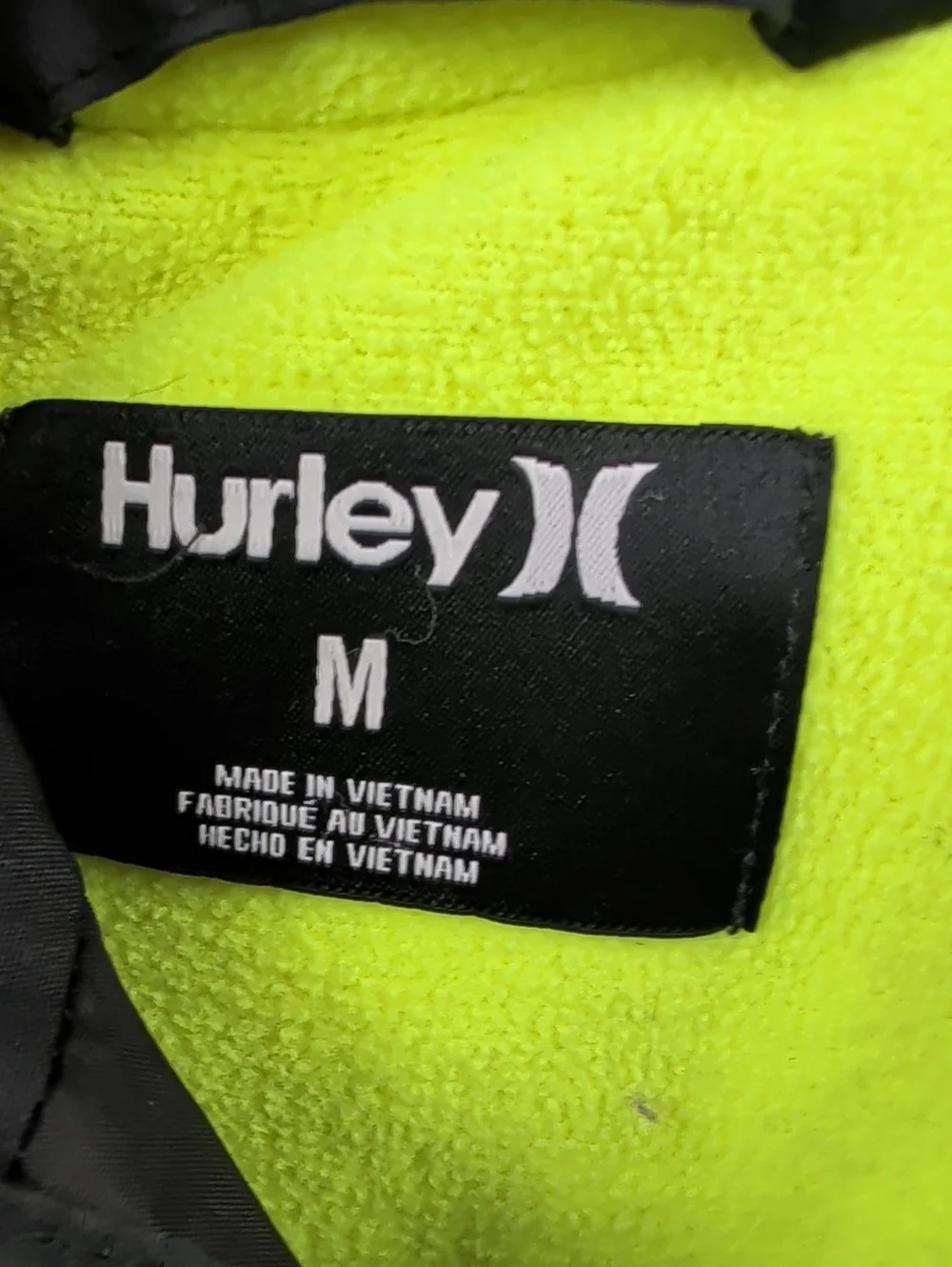Hurley Neon Graphic Zip-Up Puffer Jacket Boy's Medium Like New